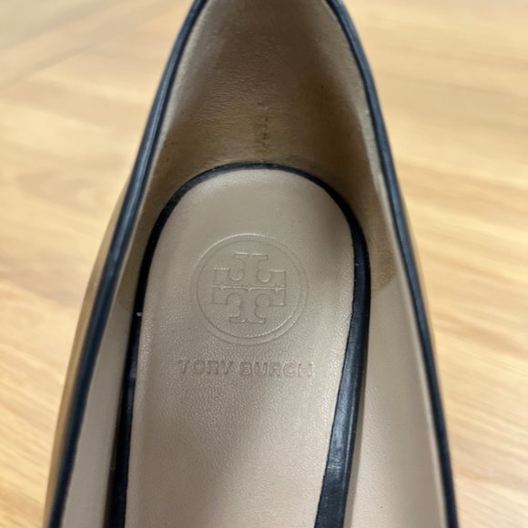 Tory Burch Black Leather Wedge Heels - Picture 7 of 7